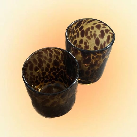 HANDBLOWN CONFETTI GLASSES SET OF TWO - Picture 2 of 2